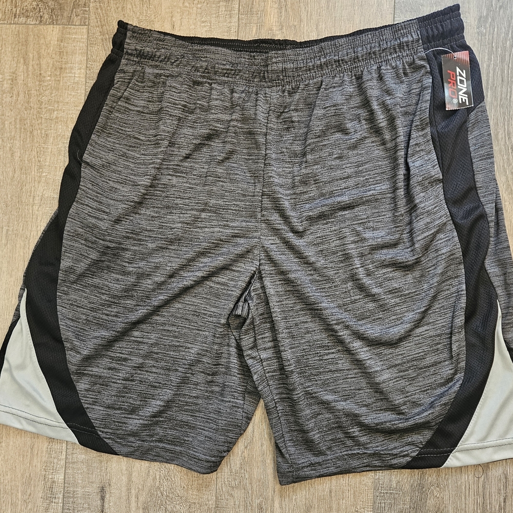 Zone Pro Men's Charcoal and Black Athletic Shorts